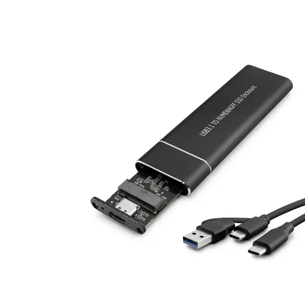 SSD Kutu Type-C 3.1 + Usb3.0 Nvme M2 Chıp Jms581D Siyah HDX1769