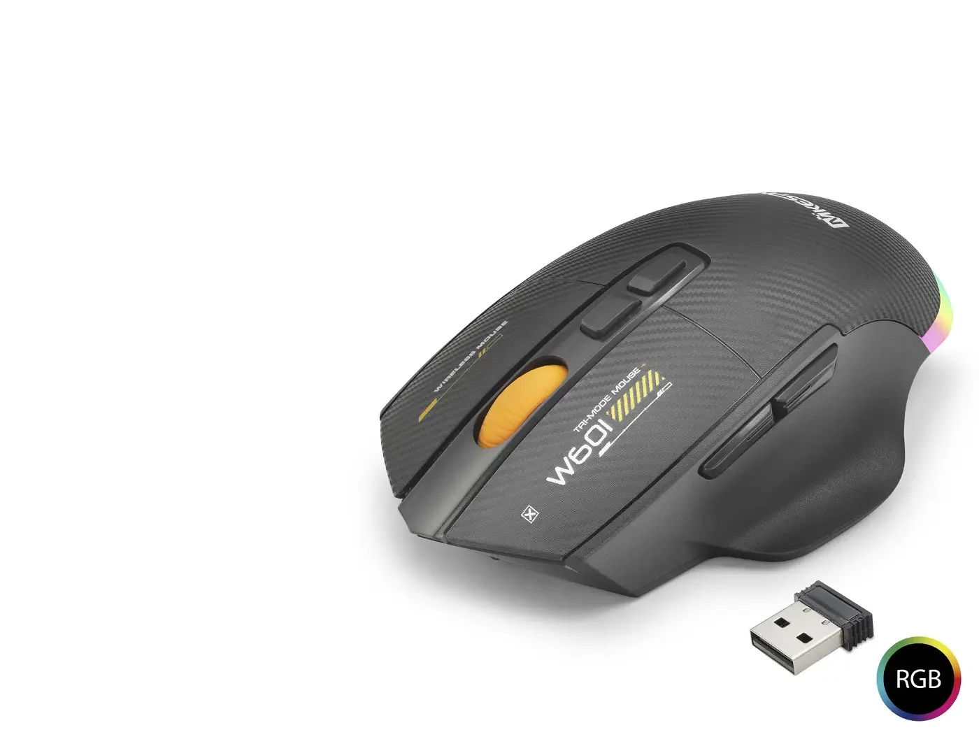 MKESPN Tri Mode Mouse 12800 Dpi 7 Tuş Makro 1000Hz Rgb - Siyah W601B