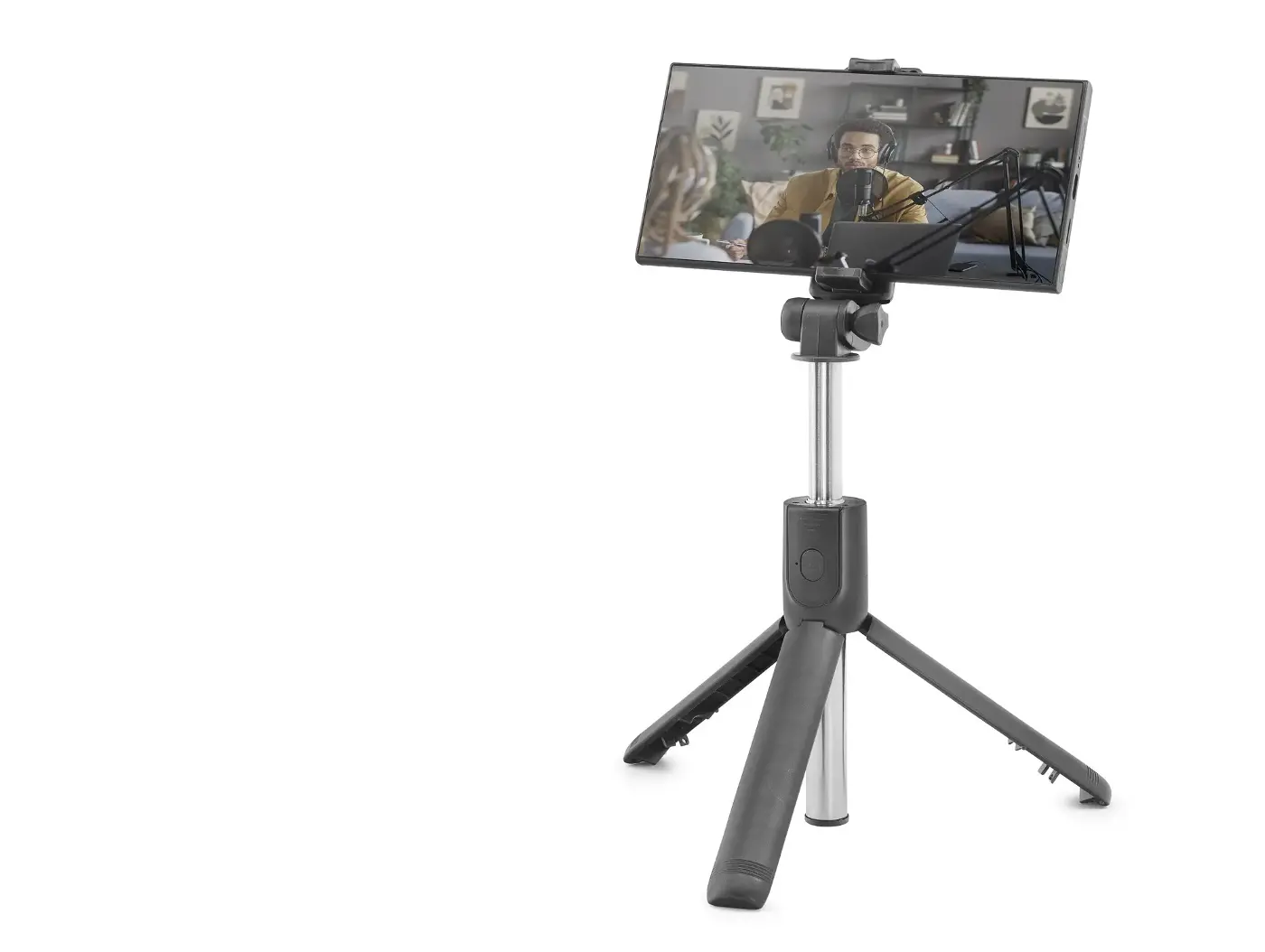 Telefon Tripodu Ve Selfie Çubuğu Seti Bluetooth Kumandalı 69 Cm - Siyah Pembe ND1037