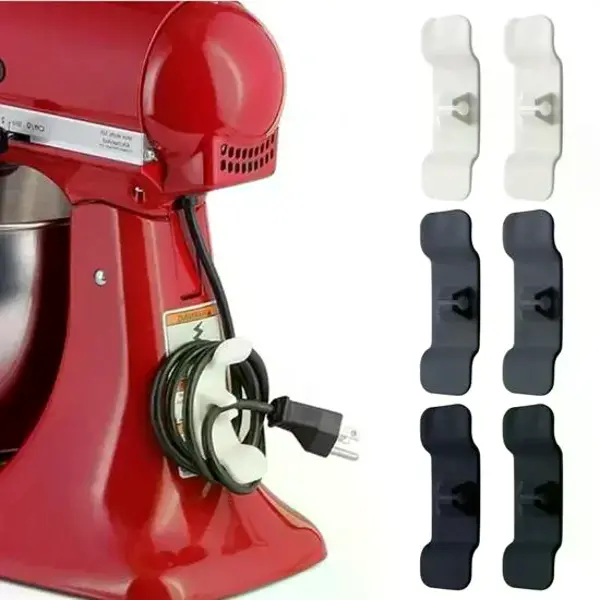 6&amp;#39;lı Pratik Kablo Toparlayıcı Yapışkanlı Klips Mutfak Air Fryer Kettle Kahve Tost Makinası (4745)
