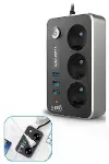 Isıya Dayanıklı Termal Akım Korumalı 2 Mt 10A 2500W 3lü Priz ve 3 Usbi 2.1A Uzatma Kablosu (4745)-2