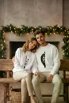 Oversize Bisiklet Yaka Sevgililer Günü Baskılı Sweatshirt - Beyaz-2