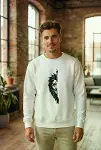 Oversize Bisiklet Yaka Sevgililer Günü Baskılı Sweatshirt - Beyaz-1