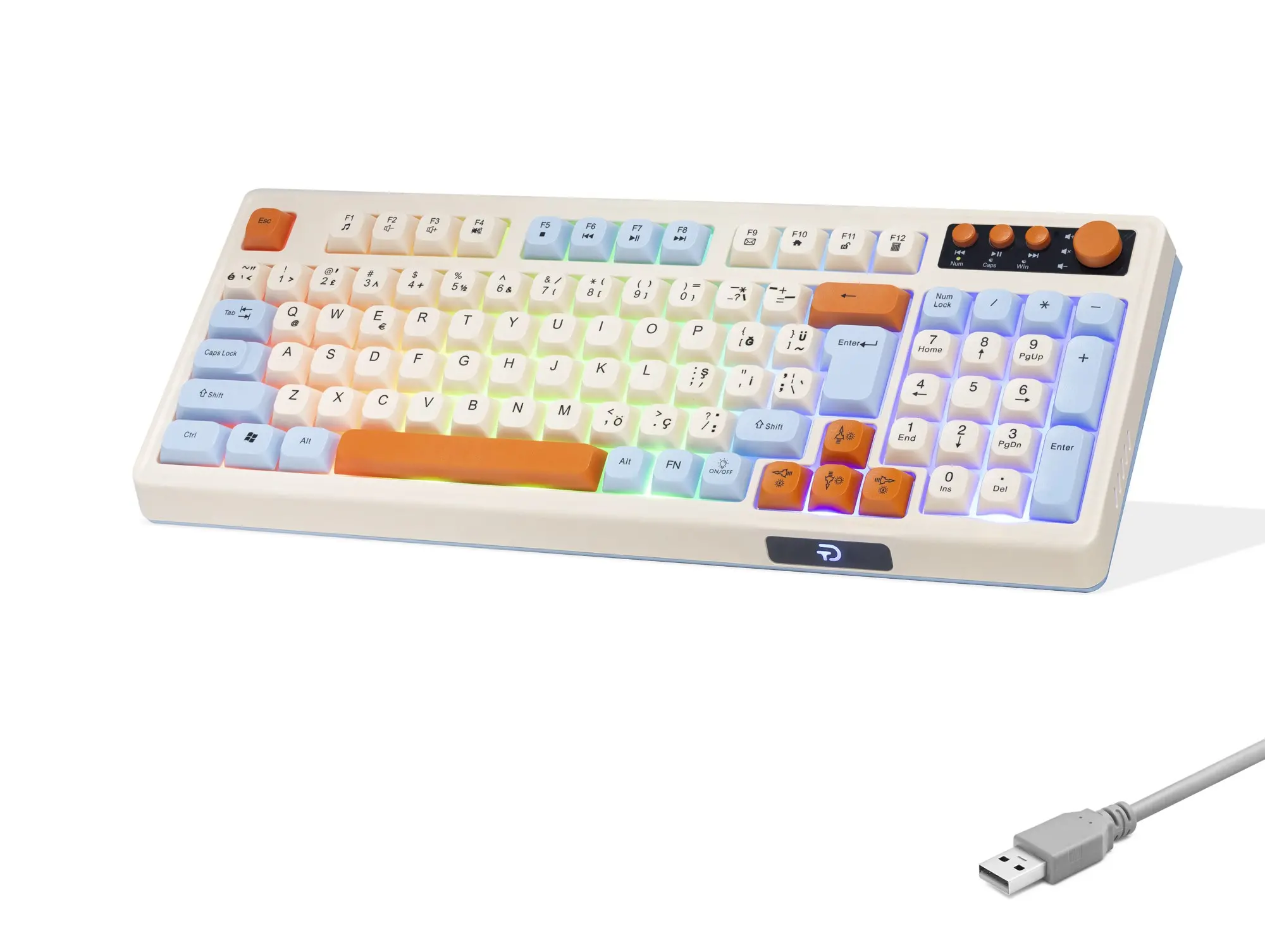 Multimedya Klavye Rgb 104 Tuş Beyaz G519X