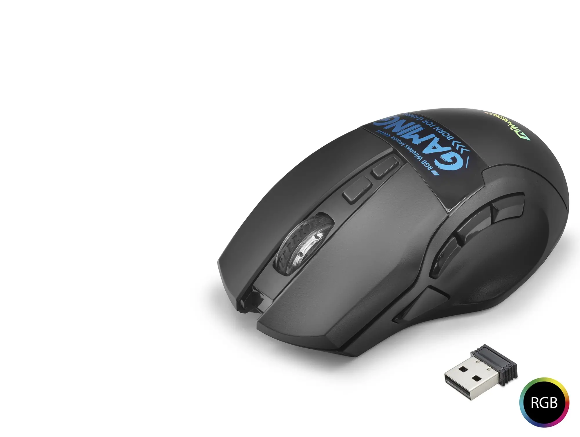 MKESPN Dual Mode Kablosuz Mouse 2400 Dpi 9 Tuş 500Hz Rgb - Siyah W10