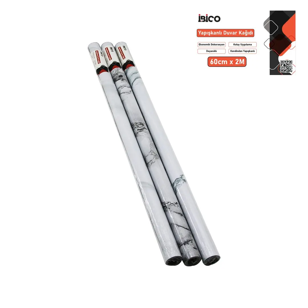 2MT X 60CM BEYAZ MERMER DESENLİ TEZGAH ÜSTÜ FOLYO STİCKER - DUVAR KAĞIT KENDİNDEN YAPIŞKANLI - EKO DEKORASYON - DAYANIKLI (4745)
