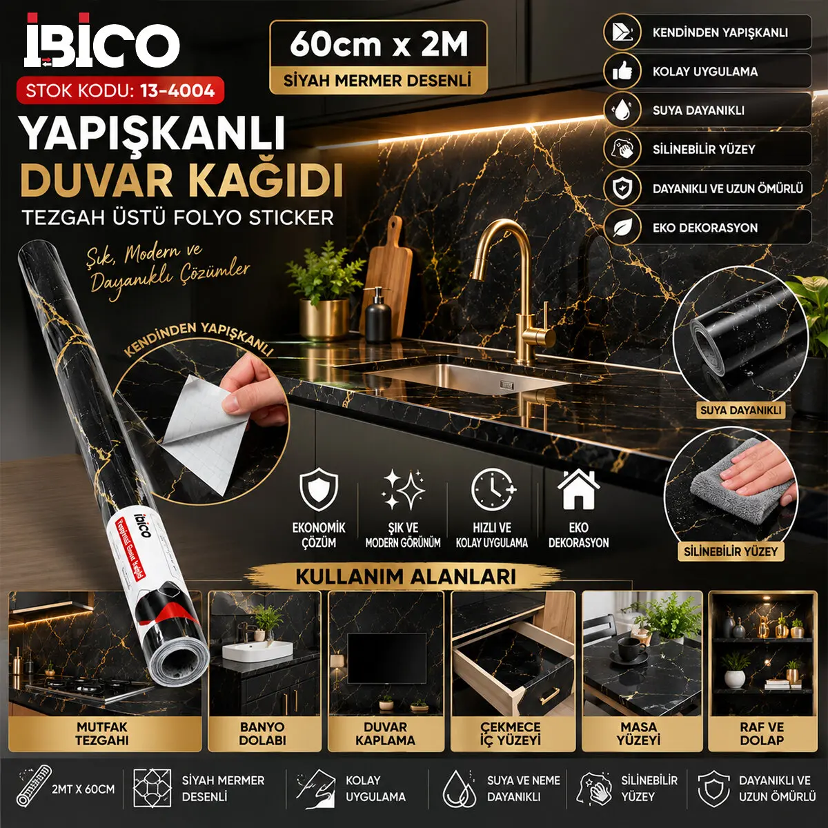 2MT X 60CM SİYAH MERMER DESENLİ TEZGAH ÜSTÜ FOLYO STİCKER - DUVAR KAĞIT KENDİNDEN YAPIŞKANLI - EKO DEKORASYON - DAYANIKLI (4745)-2 2MT X 60CM SİYAH MERMER DESENLİ TEZGAH ÜSTÜ FOLYO STİCKER - DUVAR KAĞIT KENDİNDEN YAPIŞKANLI - EKO DEKORASYON - DAYANIKLI (4745)-2