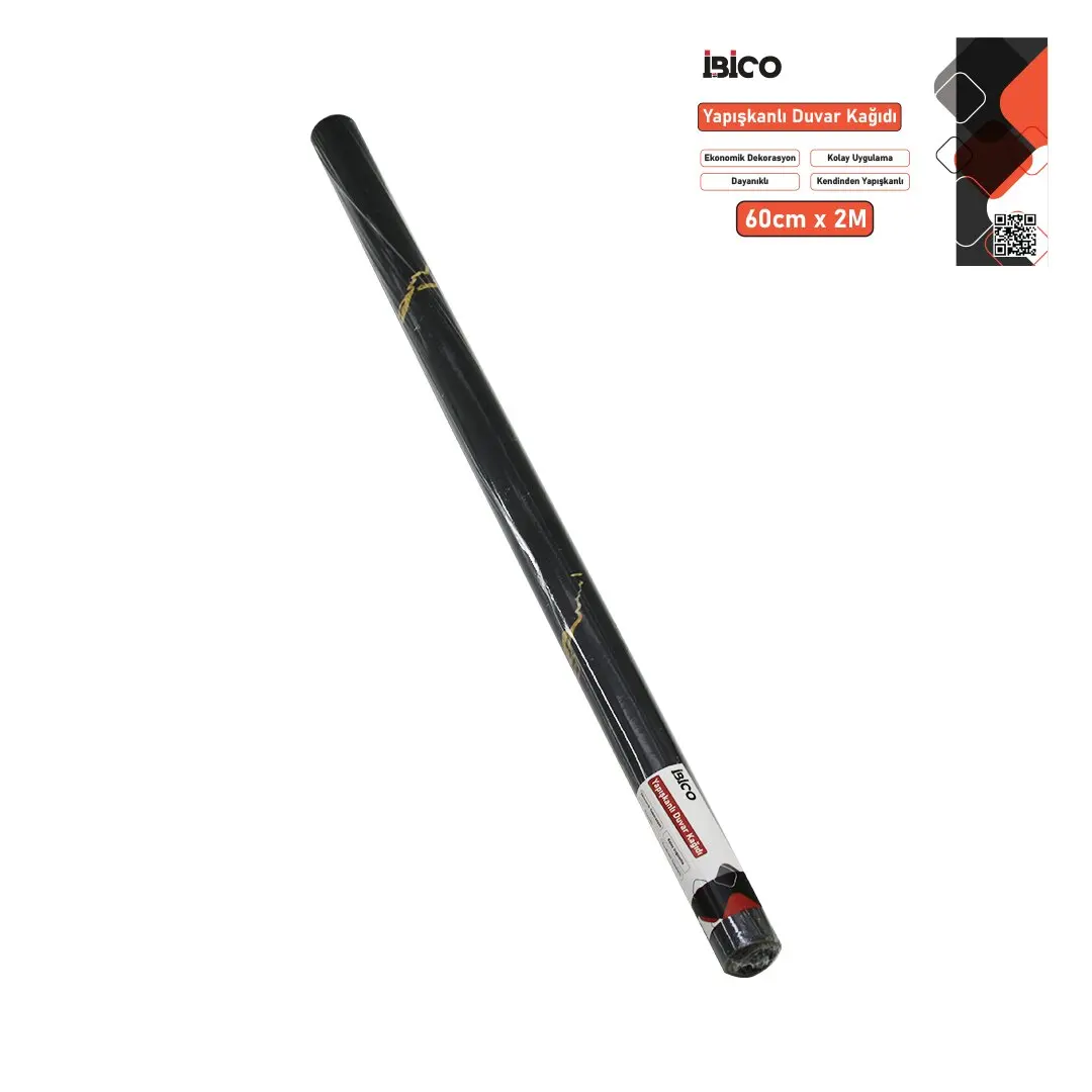 2MT X 60CM SİYAH MERMER DESENLİ TEZGAH ÜSTÜ FOLYO STİCKER - DUVAR KAĞIT KENDİNDEN YAPIŞKANLI - EKO DEKORASYON - DAYANIKLI (4745)
