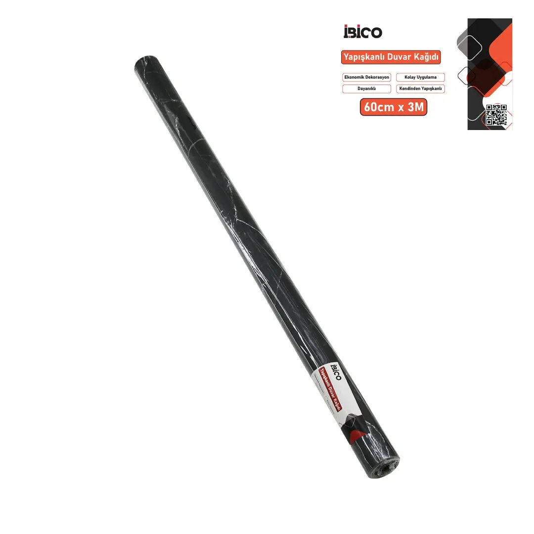 3MT X 60CM SİYAH MERMER DESENLİ TEZGAH ÜSTÜ FOLYO STİCKER - DUVAR KAĞIT KENDİNDEN YAPIŞKANLI - EKO DEKORASYON - DAYANIKLI (4745)