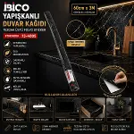 3MT X 60CM SİYAH MERMER DESENLİ TEZGAH ÜSTÜ FOLYO STİCKER - DUVAR KAĞIT KENDİNDEN YAPIŞKANLI - EKO DEKORASYON - DAYANIKLI (4745)-2