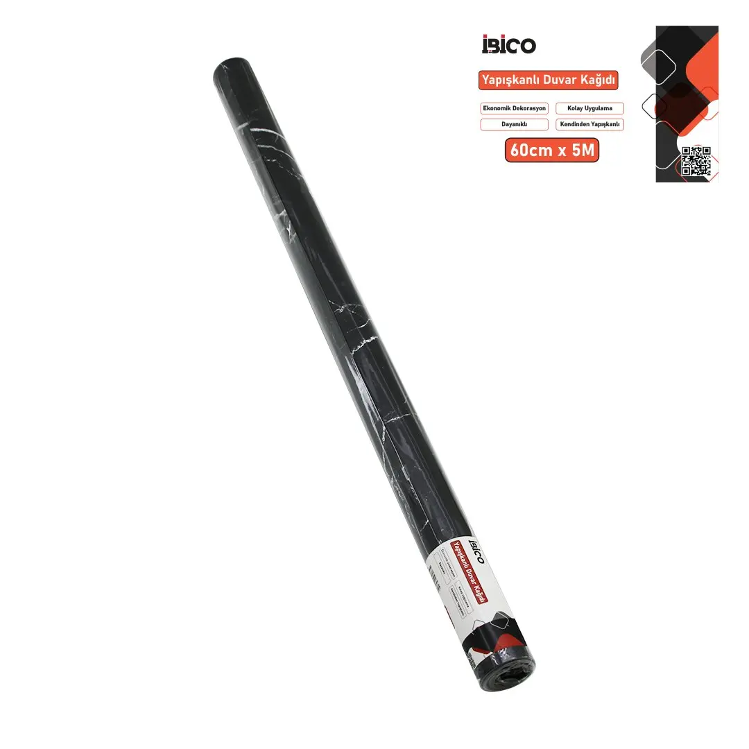 5MT X 60CM SİYAH MERMER DESENLİ TEZGAH ÜSTÜ FOLYO STİCKER - DUVAR KAĞIT KENDİNDEN YAPIŞKANLI - EKO DEKORASYON - DAYANIKLI (4745)