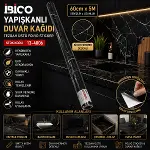 5MT X 60CM SİYAH MERMER DESENLİ TEZGAH ÜSTÜ FOLYO STİCKER - DUVAR KAĞIT KENDİNDEN YAPIŞKANLI - EKO DEKORASYON - DAYANIKLI (4745)-2