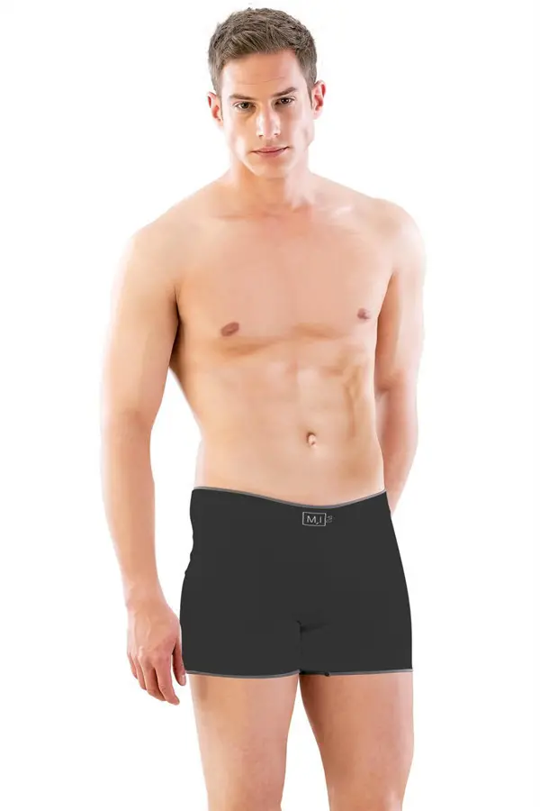 Siyah MI Emay 2108 Seamless uzun Erkek Boxer