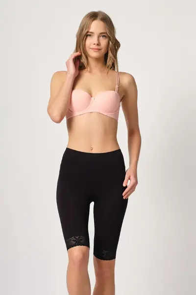 Siyah MI Emay 3004 Soft Uzun Paça Dantel Boxer