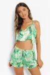 Yeşil Fırfırlı Şortlu Pijama Takımı-1