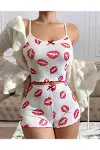 Kiss Öpücük Beyaz Şortlu Takım-1