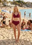Closet Şık Tasarım Burgulu Hızlı Kuruyan Bordo Yüksek Bel Bikini Takımı-1