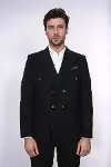 Kruvaze Slimfit Siyah Ceket - Wessi-3