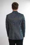 Çizgili Koyu Slim Fit Lacivert Erkek Ceket - Wessi-5