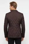 Kapitone Kahverengi Slim Fit Ceket - Wessi-5