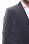 Kadife Slim Fit Gri Erkek Ceket - Wessi-2
