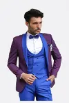 Yelekli Kombinli Bordo- Mavi Damatlık - Wessi-2