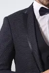 Nokta Desenli Yelekli Koyu Lacivert Damatlık - Wessi-2