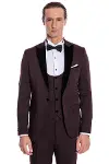 Kadife Yaka Slim Fit Bordo Erkek Damatlık - Wessi-5
