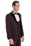 Kadife Yaka Slim Fit Bordo Erkek Damatlık - Wessi-6