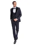 Velvet Yakalı Slim Fit Lacivert Erkek Damatlık - Wessi-4