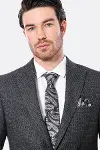 Sivri Yaka Tek Düğme Füme Slim Fit Ceket - Wessi-2