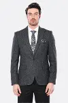 Sivri Yaka Tek Düğme Füme Slim Fit Ceket - Wessi-4