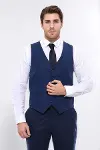Lacivert Slimfit Düz Yelek - Wessi-2