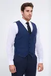 Lacivert Slimfit Düz Yelek - Wessi-3