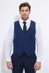 Lacivert Slimfit Düz Yelek - Wessi-4