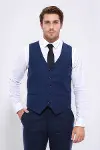 Lacivert Slimfit Düz Yelek - Wessi-1