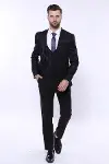 Ekose Yelekli Kombin Siyah Kaşe Kışlık Takım Elbise - Wessi-5