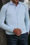 Pamuk Buz Mavi Erkek Hırka - Wessi-6