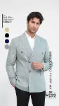 Kruvaze Slim Fit Çizgili Gri Erkek Ceket - Wessi-7