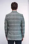 Ekose Slim Fit Tek Düğme Yeşil Erkek Ceket - Wessi-5