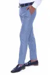 Kendinden Desenli Açık Mavi Erkek Kumaş Pantolon - Wessi-2