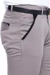Garnili Cepli Desensiz Slim Fit Bej Erkek Pantolon - Wessi-4