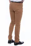 Desenli Slim Fit Pamuk Taba Erkek Pantolon - Wessi-3