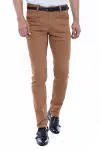 Desenli Slim Fit Pamuk Taba Erkek Pantolon - Wessi-1