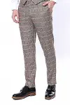 Ekose Gri Erkek Kumaş Pantolon - Wessi-3