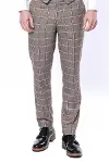 Ekose Gri Erkek Kumaş Pantolon - Wessi-1