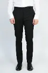 Düz Siyah Erkek Kumaş Pantolon - Wessi-1