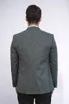 Düz Gri Slim Fit Yelek Ceket Set | Wessi-5