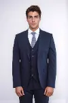Desensiz Slim Fit Lacivert Erkek Takım Elbise - Wessi-4