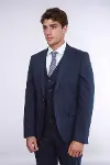 Desensiz Slim Fit Lacivert Erkek Takım Elbise - Wessi-5